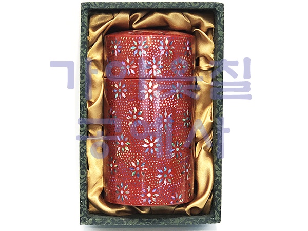 당초 끊음 주칠 찻통